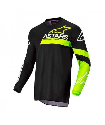 Camiseta Alpinestars Racer Chaser Junior Negro / Amarillo Fluo.